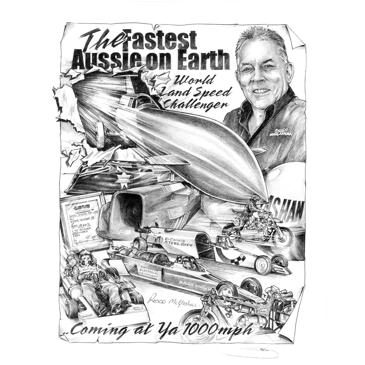 Limited Print - ROSCO The Fastest Aussie on Earth