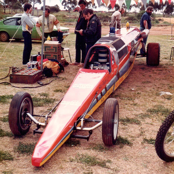 Drag racing jet powered car, driven by Rosco McGlashan from 1978 - 2002