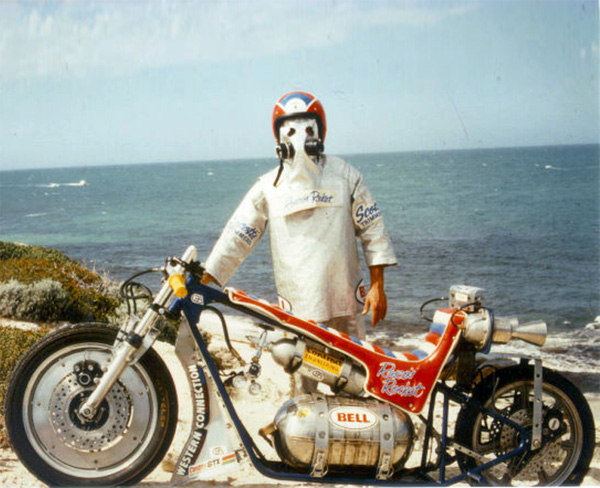 Rocket-powered motor bike